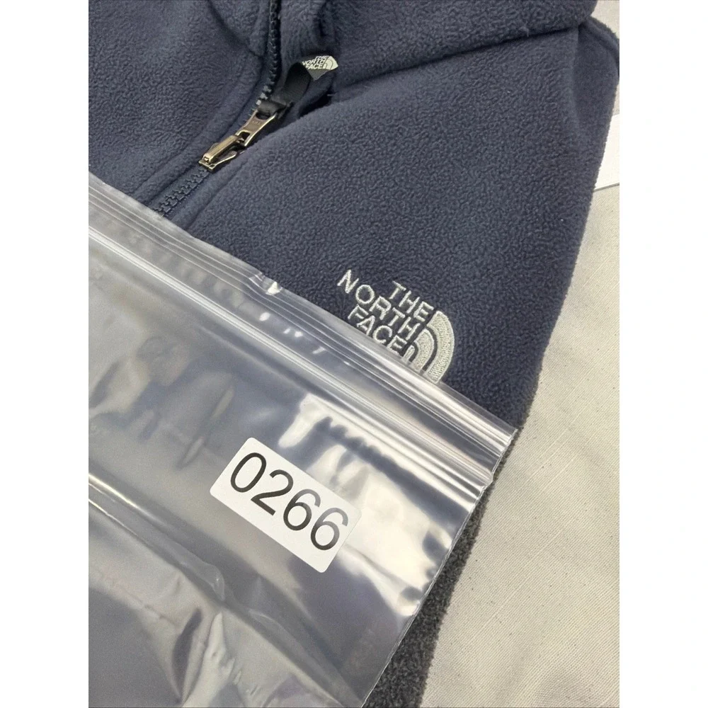 The North Face Full Zip Fleece Jacket Navy Blue Gray Mens Small 0266